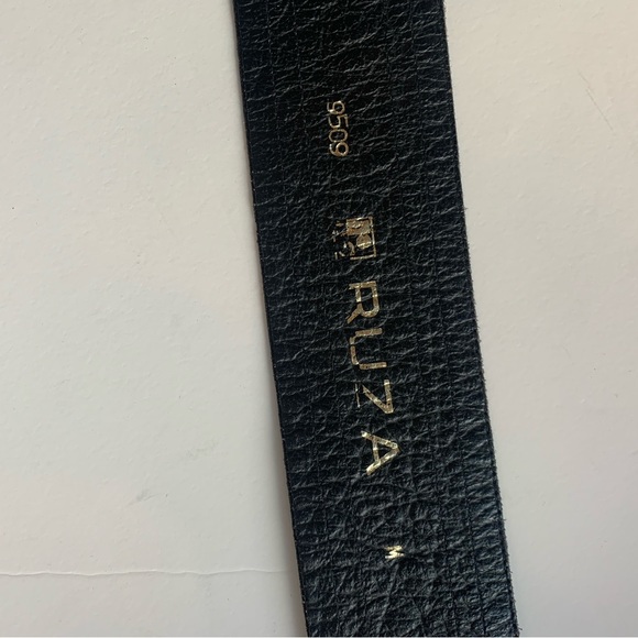 Vintage RUZA black leather? Double D buckle statement - Picture 6 of 7